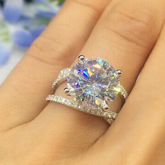 NWT LUXURY Round Shape 925 Sterling silver Ring - Picture 2 of 4